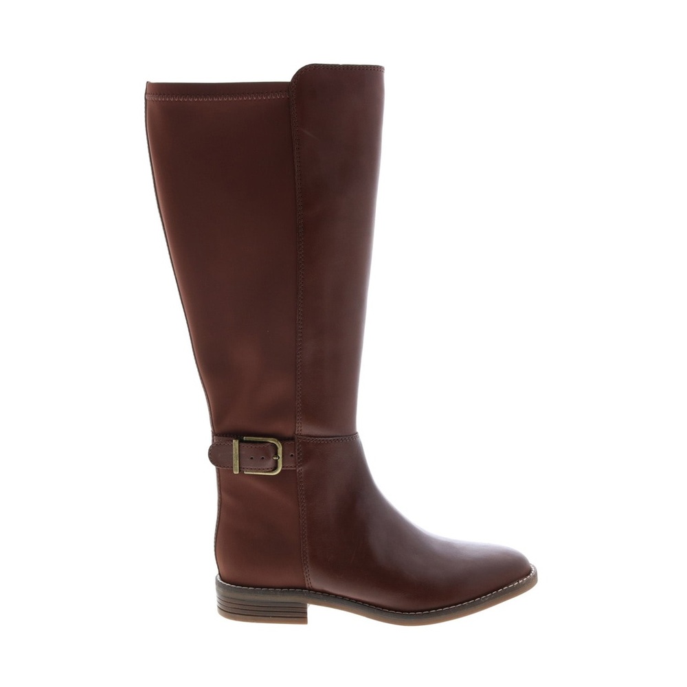 NEW!! Women’s Clarks Camzin Tree Wide Shaft Boot Mahogany 10M